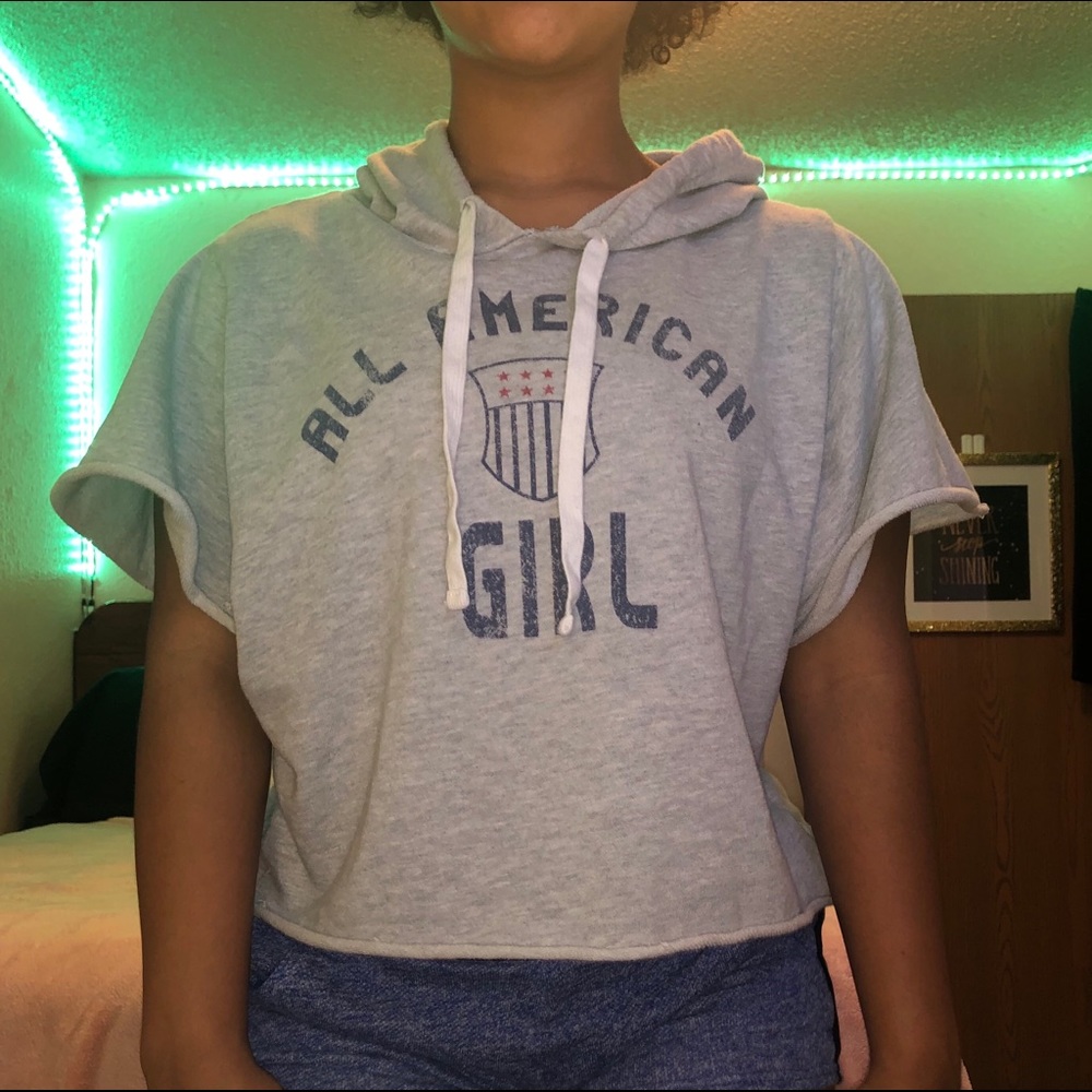 “All American Girl” Cutoff Sweatshirt